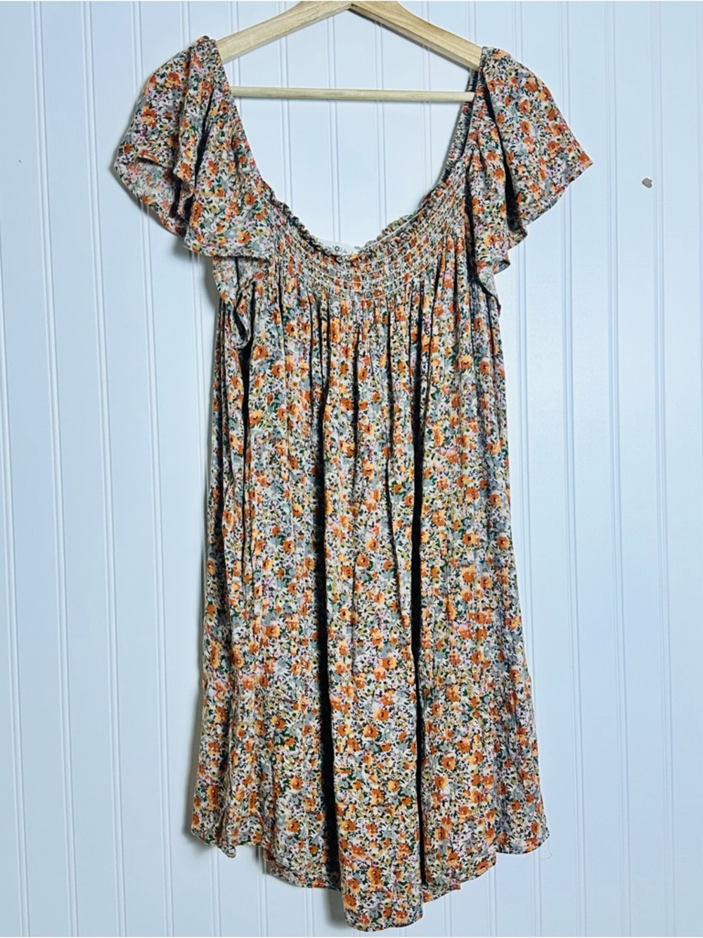 NATURAL LIFE Orange Floral Mini Dress